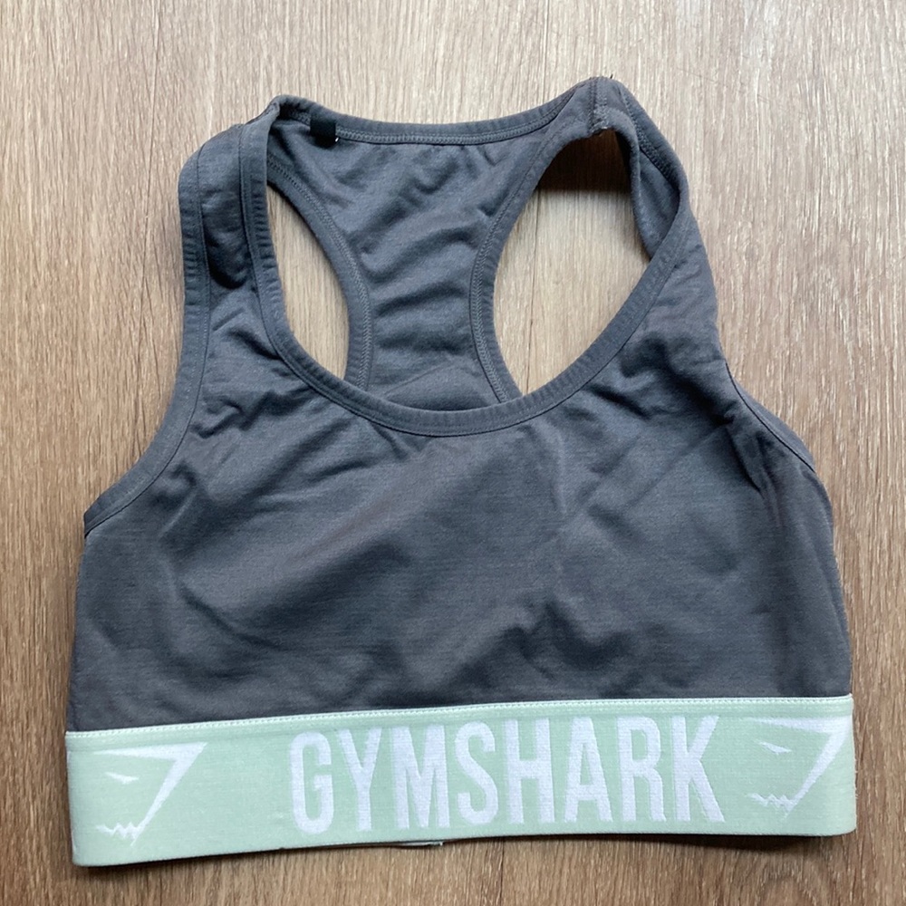 GymShark Sports Bra dark grey/light green